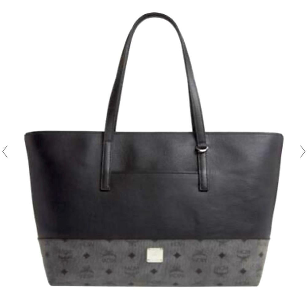 MCM Medium Shopper Wilder Visestos Black Tote Bag